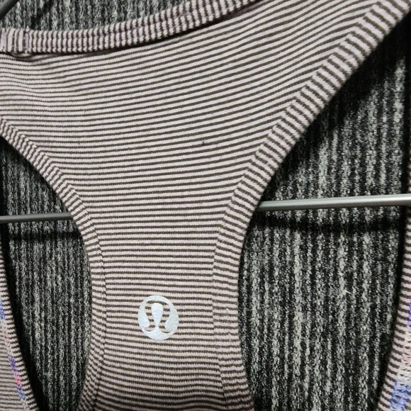 Lululemon Size 6ish Striped Purple And Grey Women's Tank Top - Picture 4 of 4